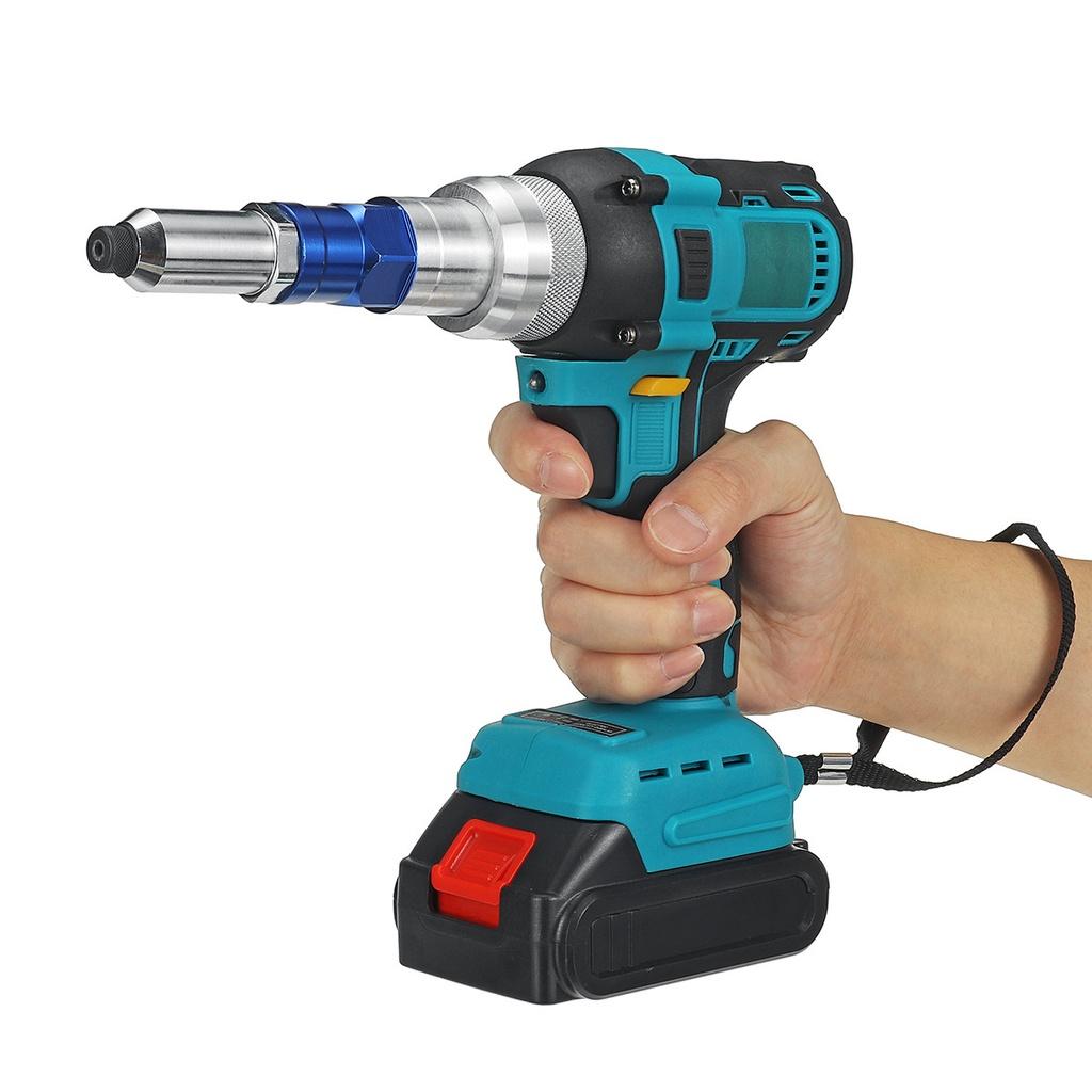 10000N щеточный электрический пистолет для заклепок, беспроводной пистолет для заклепок, гайка, дрель, клепальный инструмент, отвертка 2,4-5 мм для батареи Makita 18 В