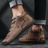 Fashion Handmade Large Size Men's Shoes Comfy Outdoor Work Casual Shoes Vintage Leather High Quality Hiking Men Sneakers Designer Flats