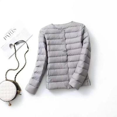 2025 Женская легкая пуховая куртка без воротника - Теплая, большого размера, короткое пальто с круглым вырезом для осени/зимы