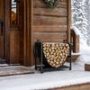 Firewood Rack 47.5 x 33 x 44cm Raised Firewood Rack with Canvas Carry Bag up to 50 kg Indoor Outdoor