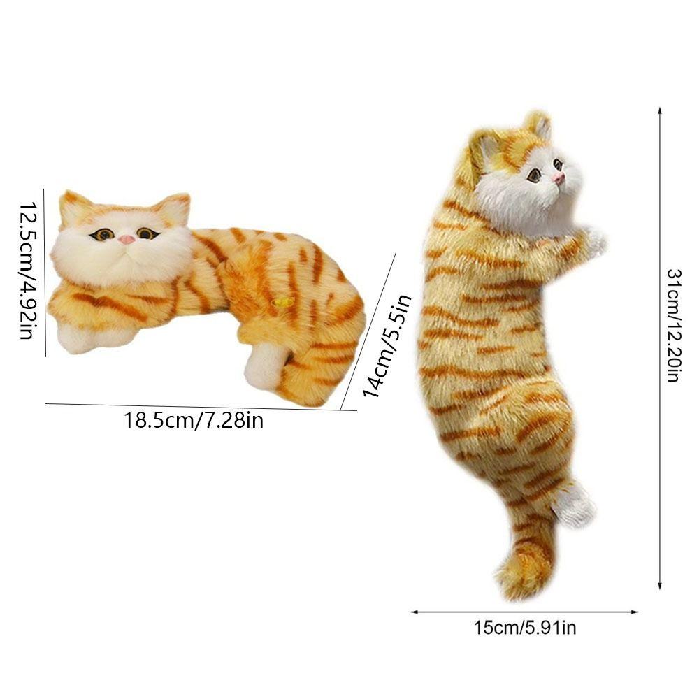 Furry Simulation Cat Hanging Ornament Realistic Fake Cat Model  for Desktop Decor
