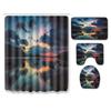 Scenic Shower Curtain Floor Mat Combination Four-Piece Set Bathroom Toilet Carpet Shower Room Mat Doormat