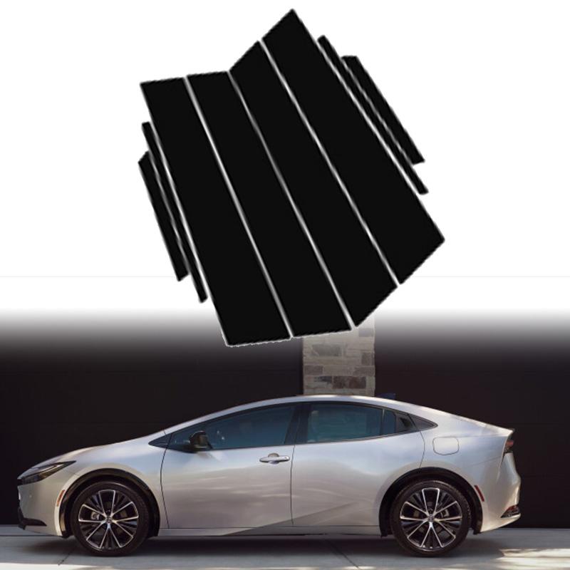 8Pcs Car Glossy Black Window Door Column BC Pillar Post Cover Trim Stickers Accessories Fit for Toyota Prius 2023-2025