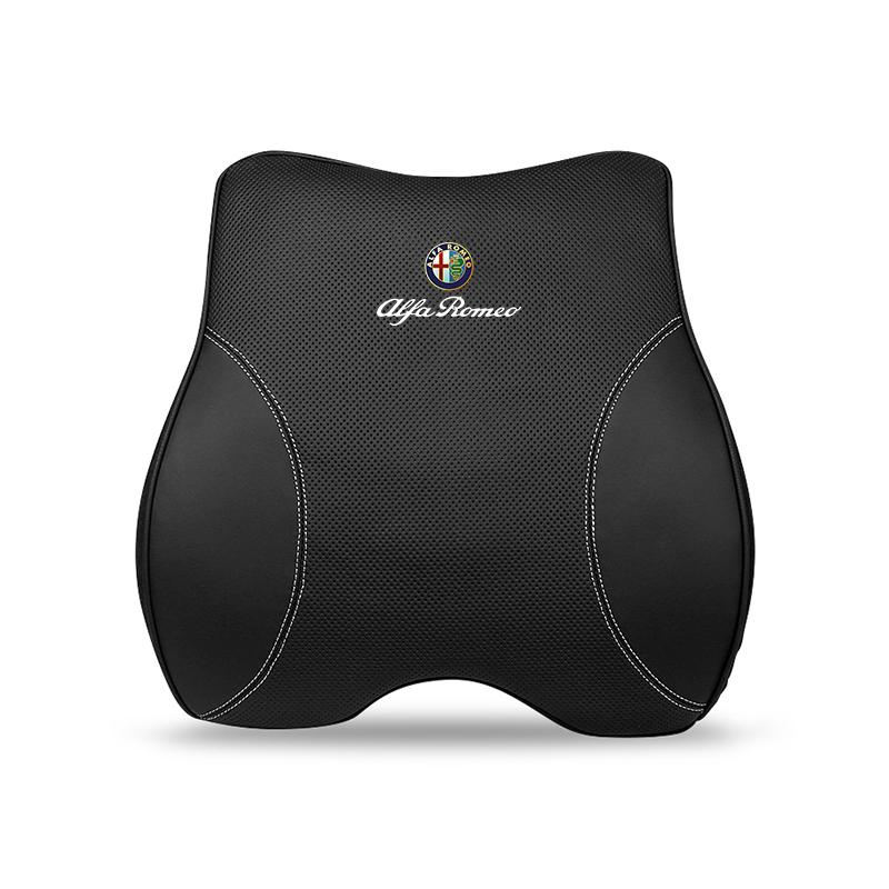 DCLLR1 Leather Car Headrest Lumbar Pillow Neck Gap Filler Pillow For Alfa Romeo Giulietta Mito 159 Giulia Stelvio 156 147 Tonale Brera
