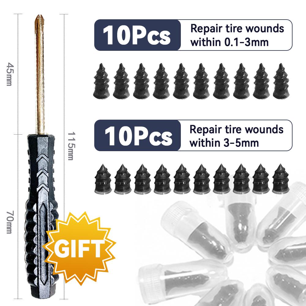 50 шт. Автомобильные вакуумные гвозди для ремонта шин Оптовая продажа Инструменты для ремонта шин для мотоциклов Набор гвоздей для ремонта шин при проколе Резиновые гвозди для шин