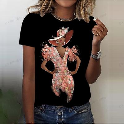 Женская футболка Harajuku Модная футболка Женская верхняя футболка с короткими рукавами для отдыха 90-х годов Сексуальная футболка для девочек Футболка с узором Футболка Уличная одежда