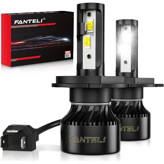 // Bulbs High And Low Beam 6500K Cool White 40000LM 900% Brightness, 1:1 Size Plug And Play Non-Polarity IP68 Waterproof Off Road Lights, Pack Of 2