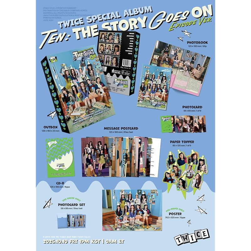 TWICE [ДЕСЯТЬ]: История продолжается] (ЭПИЗОД Вер.) (Корейское издание) [Обычное импортное издание]