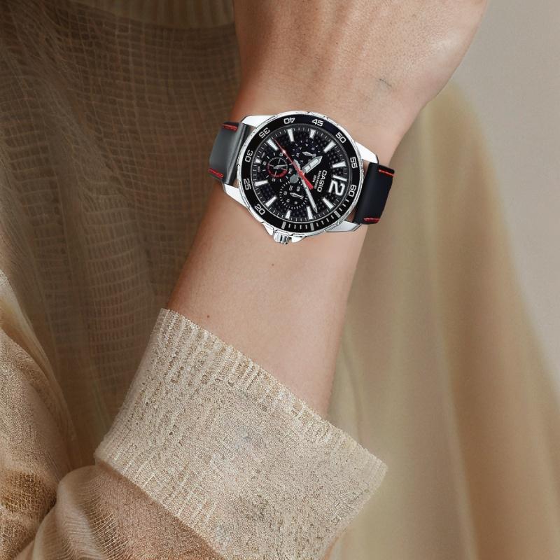 Casio 100м водонепроницаемость кварцевый механизм кожаный ремешок японские и корейские часы мужские часы черный циферблат MTD-330L-1A