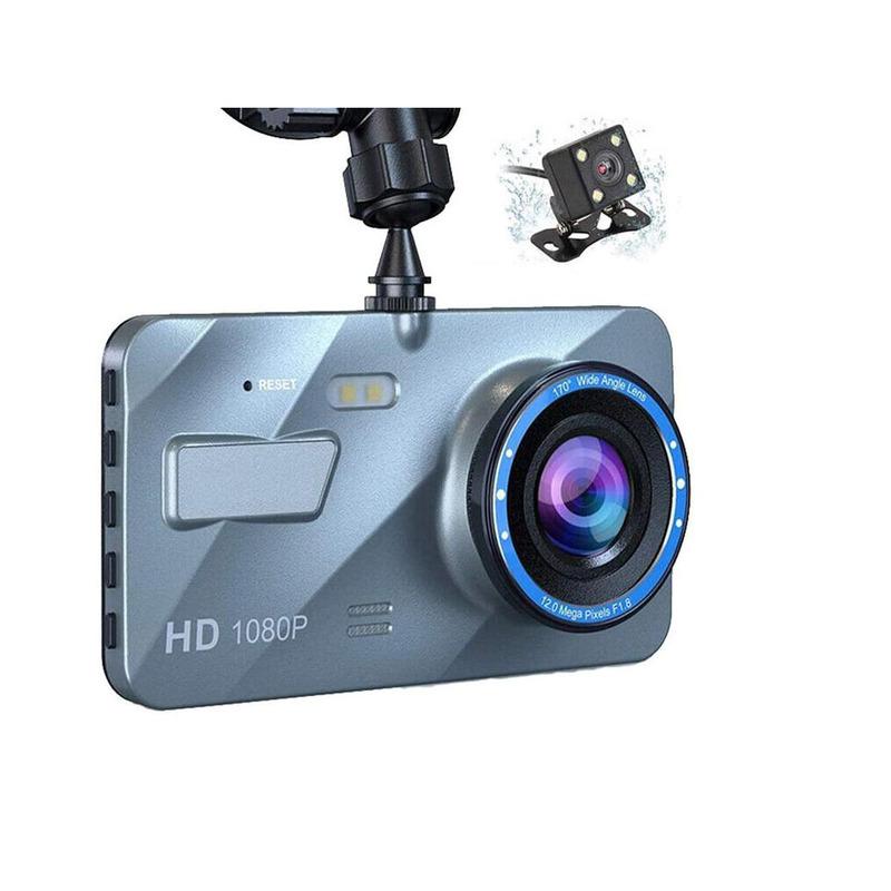 Автомобильный видеорегистратор с 4-дюймовым ЖК-экраном 1080P FHD DVR, Широкоугольный объектив 170°, Многофункциональность для всех моделей автомобилей
