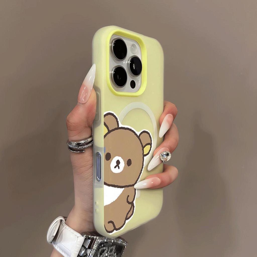 Jelly Magnetic Two-in-one Mobile Phone Case Creative Couple TPU Personalized Soft Edge Cute Big Hole Anti-fall Trendy Brand