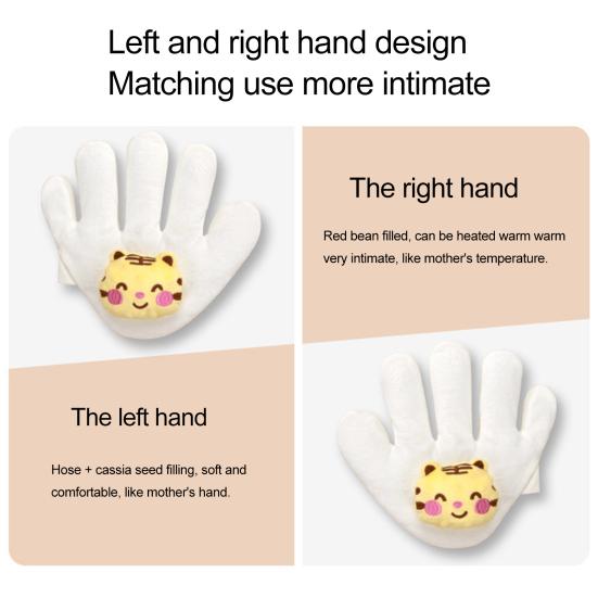 Перчатка для предотвращения испуга у ребенка, утешающая ладонь для ребенка, подушка для руки, автоматическая взбивалка для сна с красными бобами, перчатка-компаньон для ребенка из мультфильма