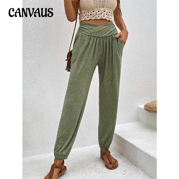 Летние женские домашние брюки, темпераментные повседневные свободные брюки с карманами и высокой талией