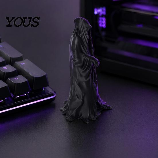 Изысканная текстура Статуя 3D-печатная безликая статуя, Загадочная фигурка в капюшоне, Минималистичная арт-скульптура для стола Темный стиль Книжная полка,