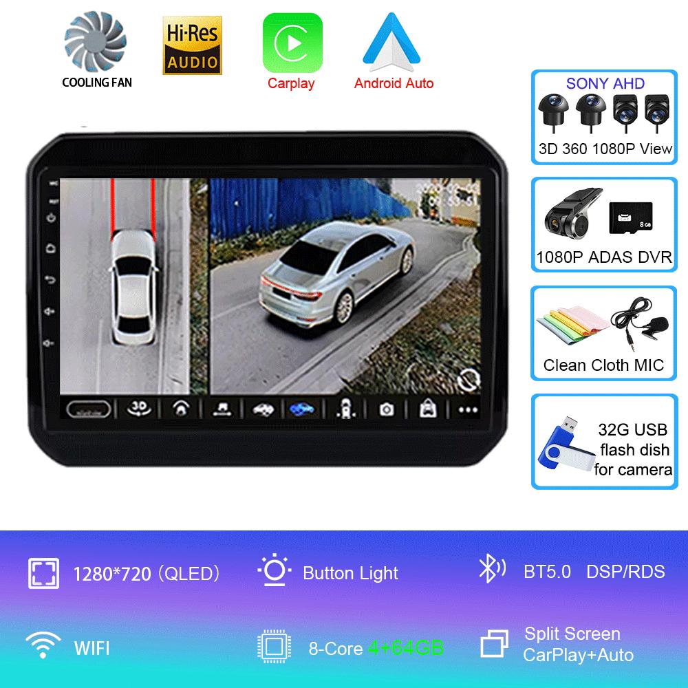 Для Suzuki Ignis 2016 2017 2018 2019 2020 9-дюймовый автомобильный радиоприемник, стереоприемник, IPS, автомультимедиа, видеоэкран, 2 Din, без DVD-монитора, GPS