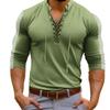 Men'S Retro Casual Loose Fitting Loog Sleeved Printed Shirt Fashion Standing Collar Top