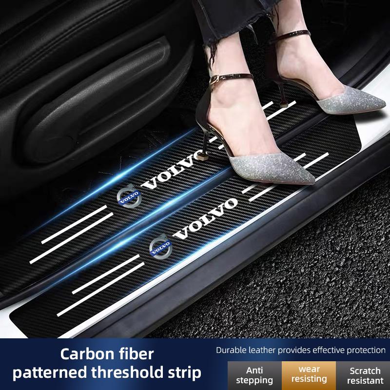 Volvo Car Threshold Strip Anti Stepping Leather Protective Sticker For Volvo Xc60 Xc90 V40 V60 S60 V50 V90 S80 C40 XC40 V70 XC70