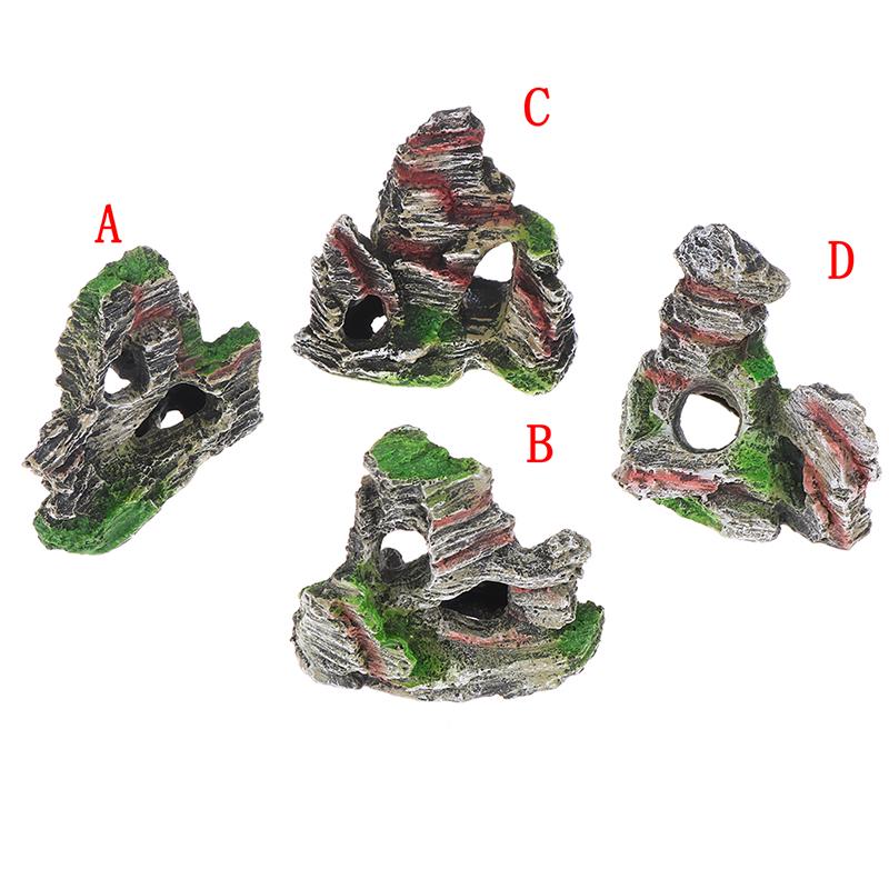Вид на горы Аквариум Рок Пещера Дерево Мост Аквариум Орнамент Рокарий Декор