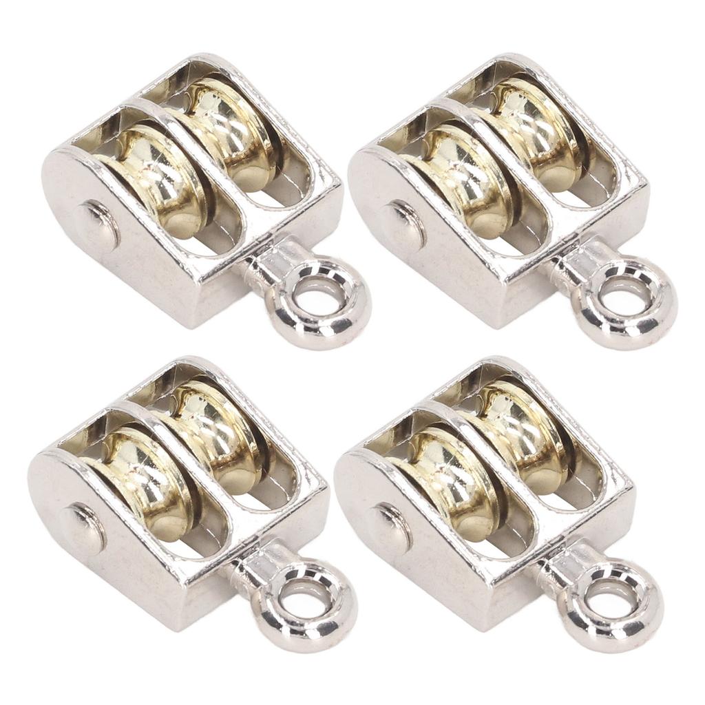 4 шт. Двойной блочный ролик 100 кг 220 фунтов подшипник цинковый сплав кран подъемный двойной шкив ролик