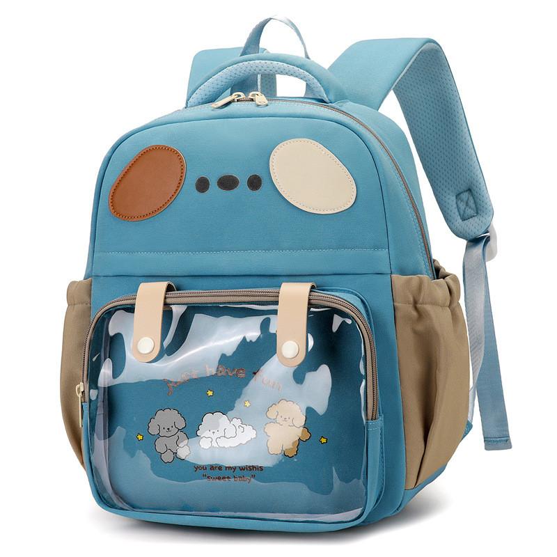 Cartoon Letter Puppy Kids Clear Backpack Cute Animal Design Toddler Bag School