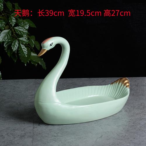 Тарелка из смолы в форме лебедя, овальная керамическая тарелка, креативные обеденные тарелки, украшение для отеля, посуда, поднос для фруктов, салатница, блюдо для суши