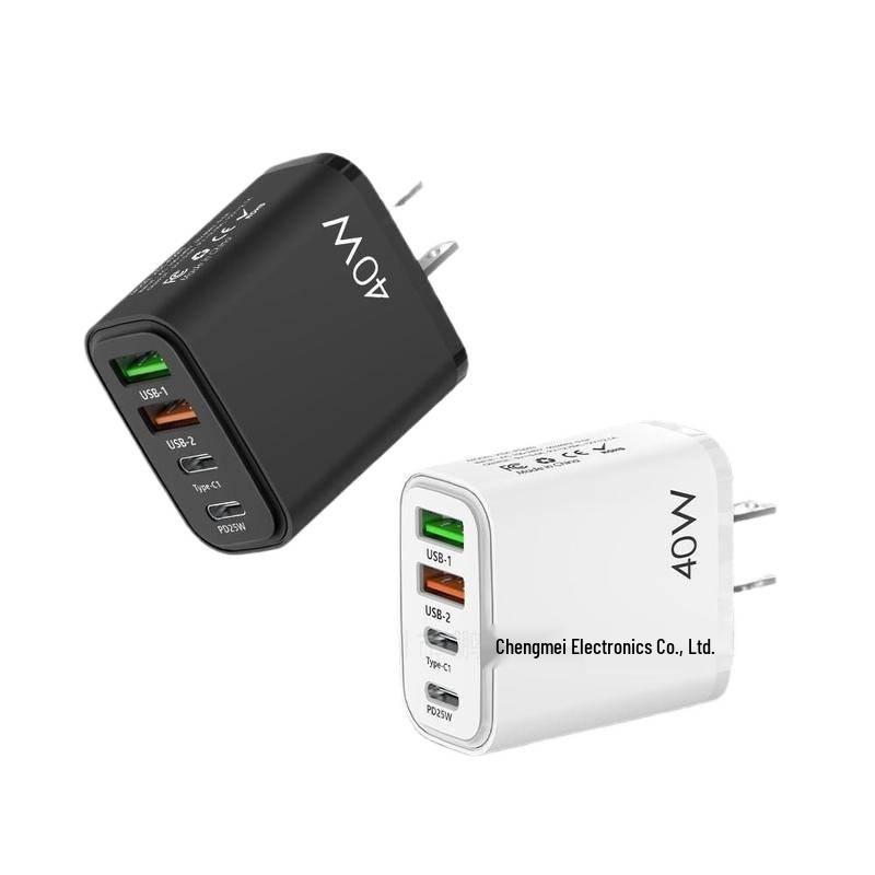 Двойной USB и 2-PD Европейская/Британская Быстрая Зарядка 20 Вт QC3.0 Зарядная Головка для Мобильных Устройств