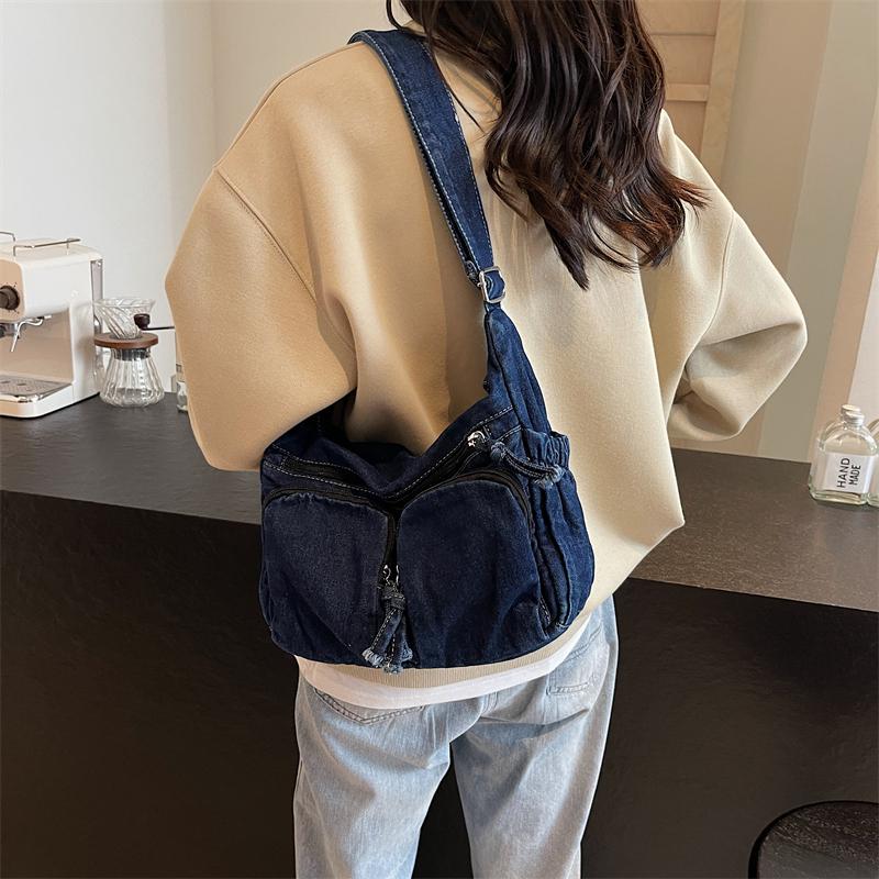 Женская сумка через плечо из денима большой емкости