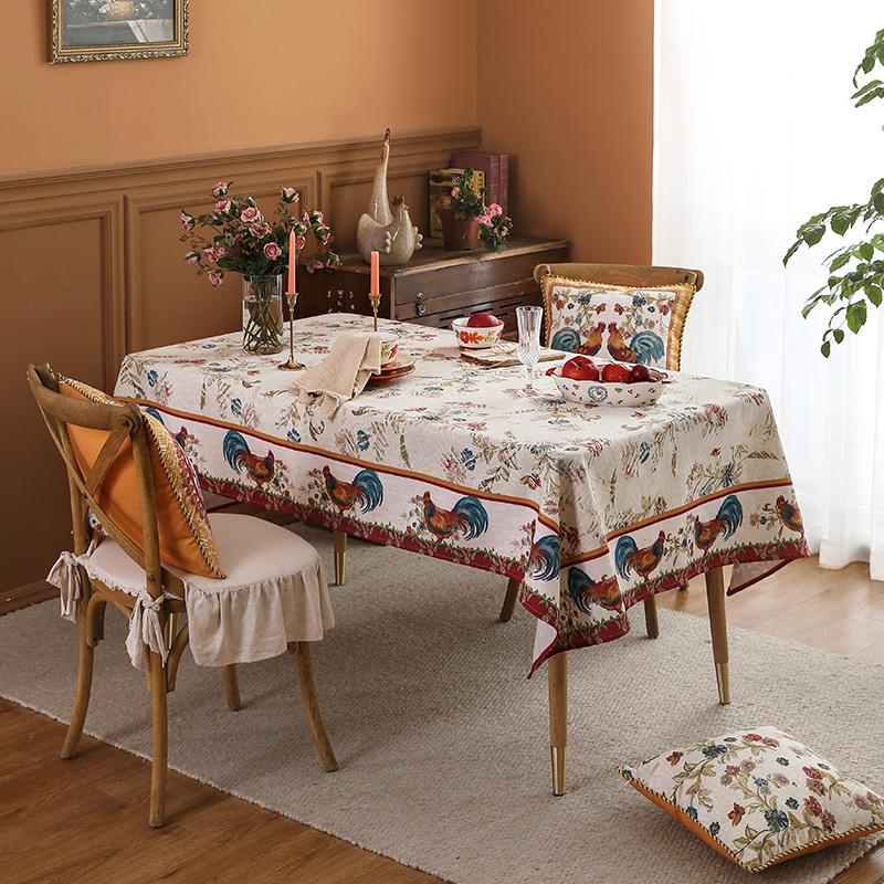 Floral Coffee Table Tablecloth American Pastoral Dining Table Tablecloth Rectangular Round Linen Tablecloth Fireplace Countertop