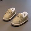Детская модная обувь на мягкой подошве, повседневная обувь для малышей, зимняя обувь со вставками из хлопка, модные кожаные хлопковые ботинки, обувь для босых ног для детей