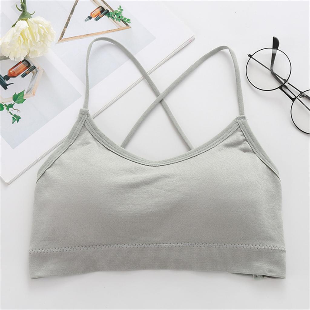 Cross Beauty Backless Undershirt With Bra Pads Wrap Chest Anti-glare Busting Bottoming Underwear Girls