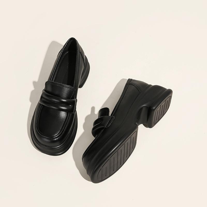 Натуральная кожа на плоской подошве для женской обуви Huizhou, виноградная мать, такие же мокасины, универсальные кожаные туфли на платформе, увеличивающие рост в студенческом стиле