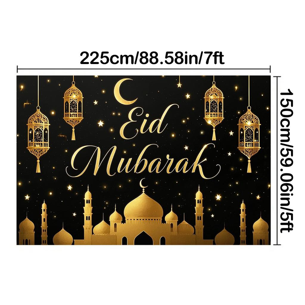 Фон для фотосъемки на праздник Ид аль-Адха с мечетью, фонарями, полумесяцем, для помещений и улицы, свадеб, дней рождения и исламских праздников, настенного искусства