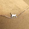 Female Personality Walking Cat Pendant Necklace Cute Animal Kitten Curved Simple Clavicle Chain Necklaces Party Jewelry