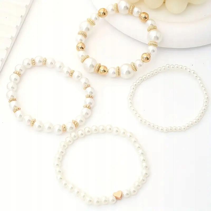 PEARLS Women' Pearl Bracelet Gift Set SEVERAL PIECES Gold Plated