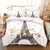 3D Eiffel Tower Bedding Set French Romantic Love Duvet Cover 2/3 Pieces AU180 * 210 Single/Double Soft Washable Home Decoration