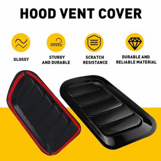 2x Car Hood Vent Scoop Louver Scoop Cover Air Flow Intake Universal Black I