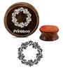 Printtoo Brown Wooden Rubber Block Flower Wreath Round Scrap-booking DIY Stamps-2