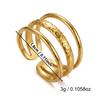 Punk Exaggerated Irregular Metal Wide Rings for Women Men Stacked Texture Strip Gold Color Finger Rings Stainless Steel Jewelry