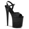Size 34-46 Black Sandals 20cm Ultra High Heel Sandals Sexy Stripper Shoes Women Gladiator Platform Sandals Party Shoes