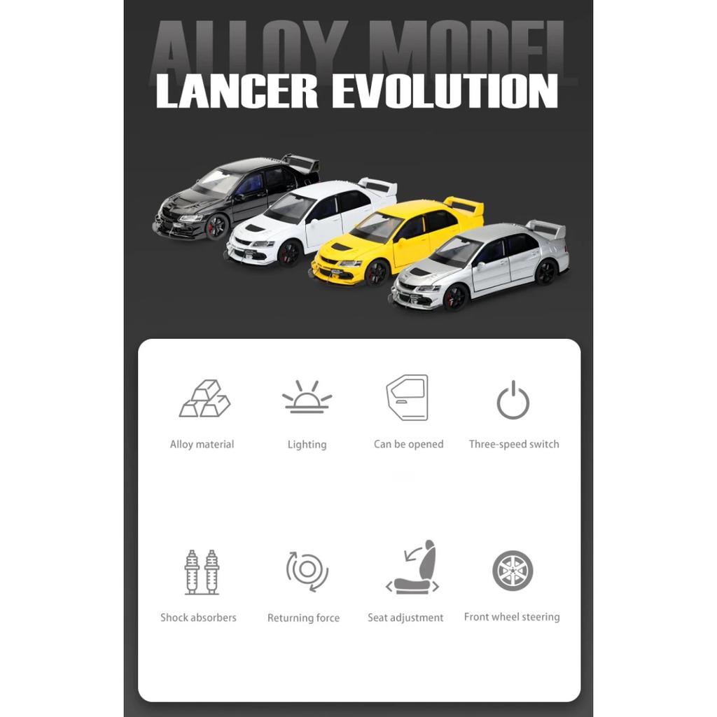 1/32 Mitsubishi Lancer Evolution EVO IX 9 Alloy Sports Car Model Diecast Metal Race Vehicles Car Model Sound Light Kids Toy Gift