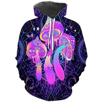 Красочная толстовка с капюшоном Magic Mushroom для мужчин и женщин с 3D-принтом, абстрактным узором, пуловеры, толстовка, повседневная, с длинным рукавом, мужские толстовки с капюшоном