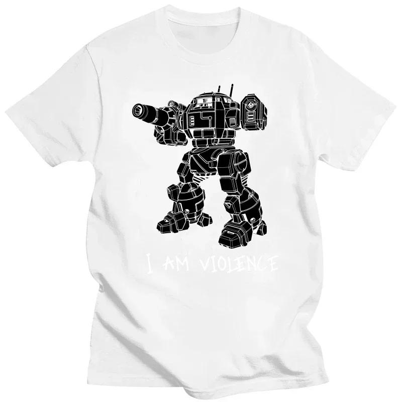 Я Насилие Urbanmech Футболка Вечеринка Battletech Urbanmech Vtuber Взрослый Комментарий Креативный Трендовый Винтажный Крутой