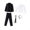 1:6 Formal Suit Long Sleeve Top Uniform Stylish Retro Uniforms Jacket Pants Set with Tie for 12