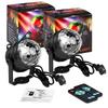Litake LED Mirror Ball Disco Light for Home Use Rotating 3W RGB 7 Color Changing Voice Activated with Remote Control Club Party Stage Lighting of (Set