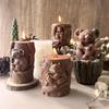 3D Pinecone Squirrel Relief Cylinder Candle Mold DIY Creative Crafts Branch Koala Pillar Plaster Resin Ornaments Silicone Mould