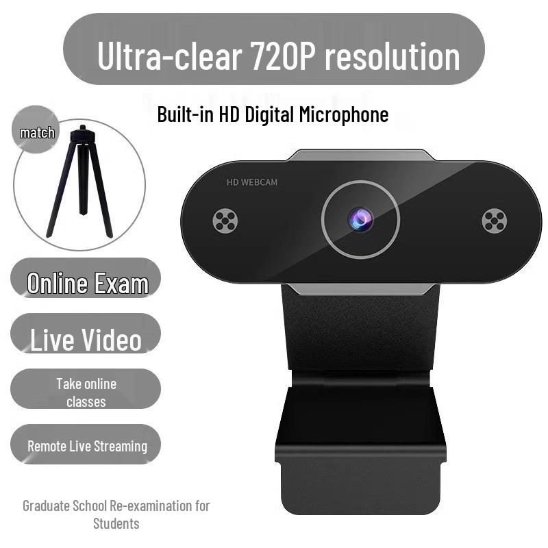 HD Webcam with Integrated Microphone for Desktop, Laptop, and Live Streaming.