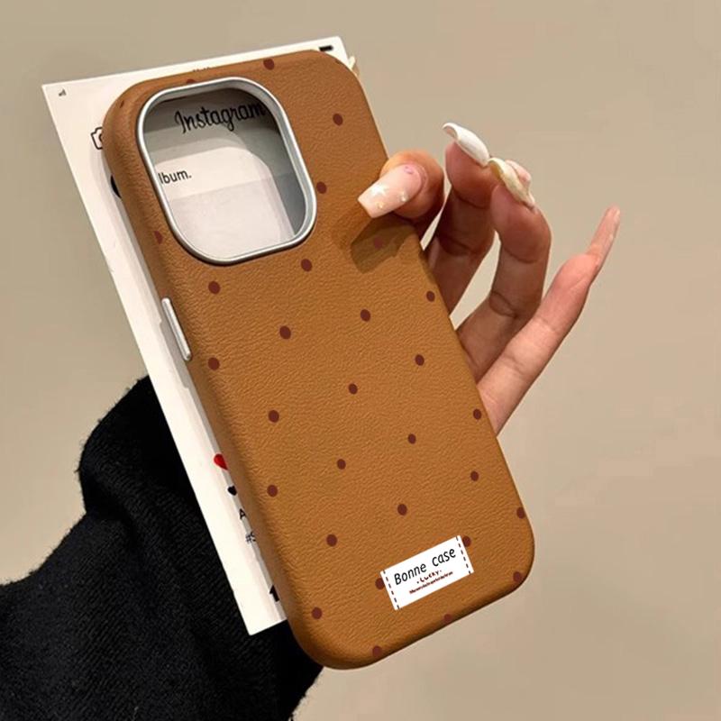 Простой белый горошек Кожаный матовый чехол для телефона для iPhone 17 Air 16 E 15 14 Plus 13 12 11 Pro Max XS Max Защитная крышка для объектива