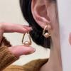 Elegant High-End Pearl Earrings for Women - Geometric Design, Celebrity Style