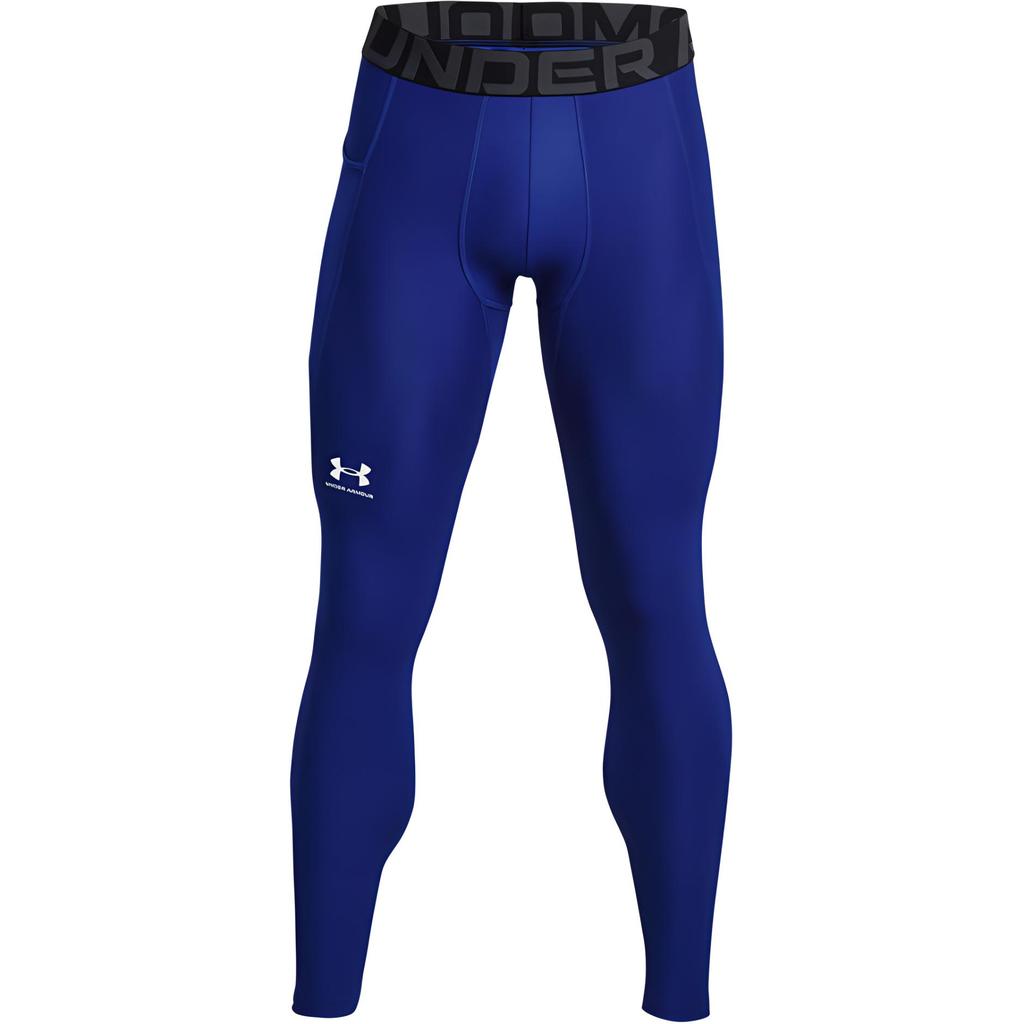 Under Armour HeatGear Moisture Wicking Letter Ventilated Tight Knit Sports Pants Men Pants Royal-Blue 1361586-400