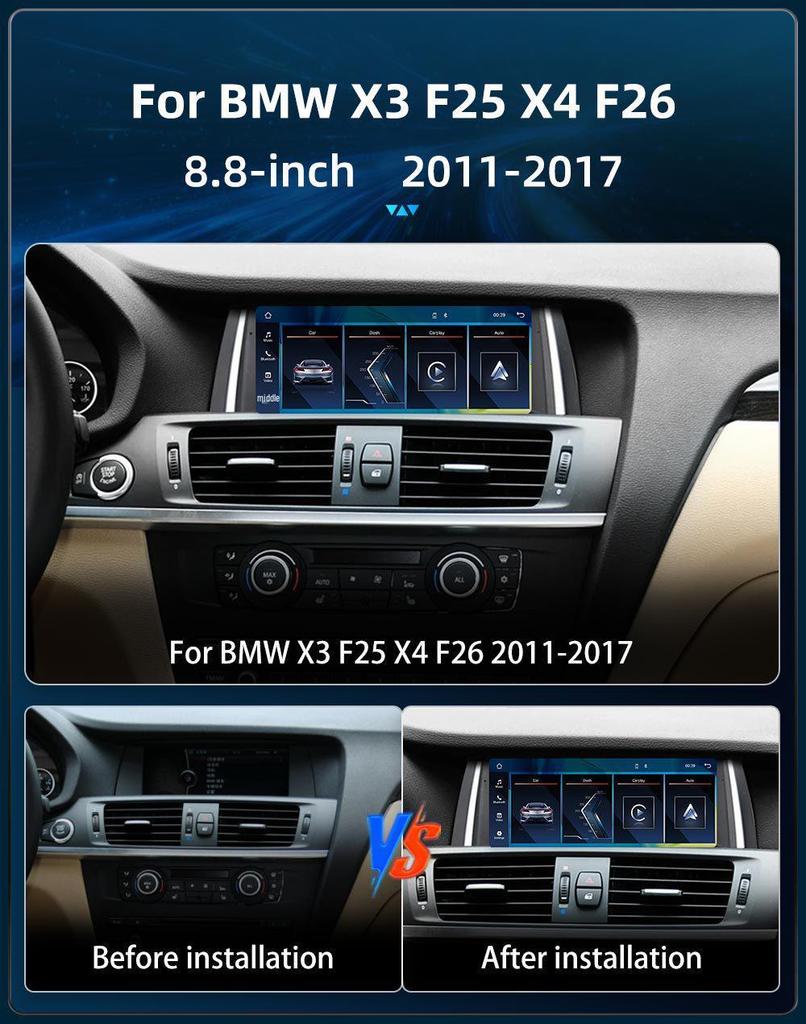 8,8-дюймовая центральная GPS-навигация для BMW 3 серии F25 и 4 серии F26